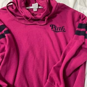 Victoria’s Secret Pink fuchsia and black hoodie XS